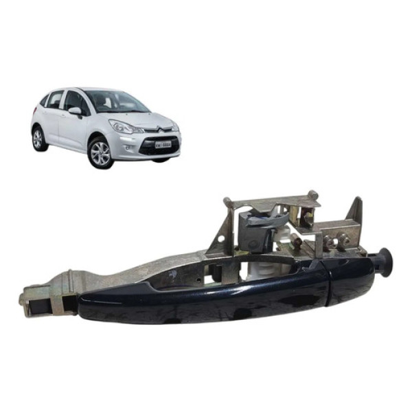 Maçaneta Externa Citroën C3 2011 2012 2015 Traseira Esquerda Preto Traseira