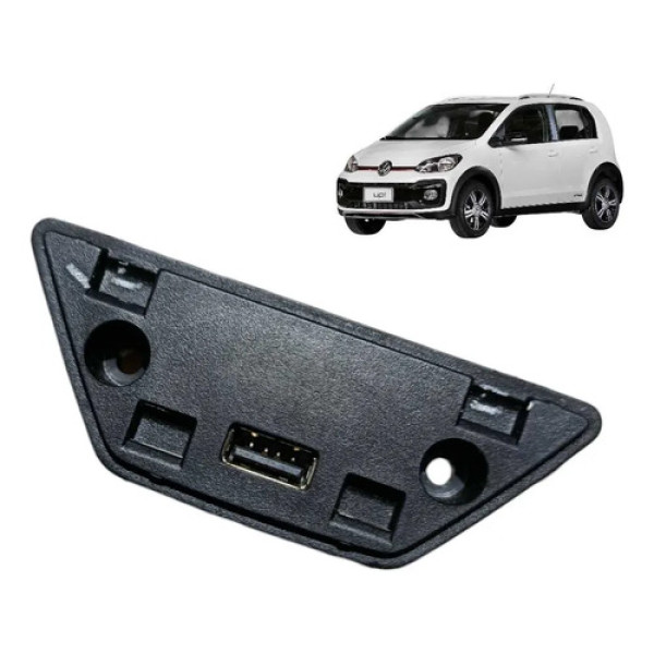 Entrada Usb Suporte Celular Vw Up Tsi Gol Saveiro 2017 2021 Preto