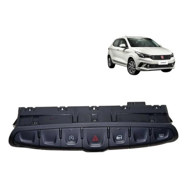 Botão Pisca Alerta Trava Fiat Cronos Argo 2017 2018 2019 Preto