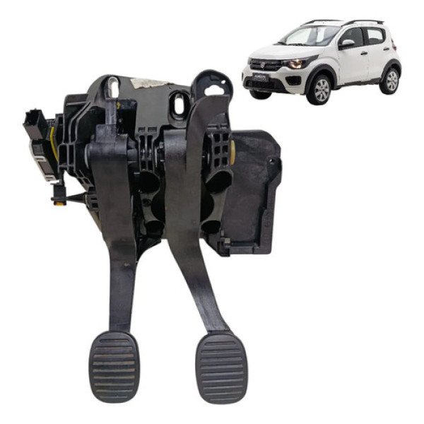 Pedal Pedaleira Embreagem Freio Fiat Mobi 2019 2020 Preto