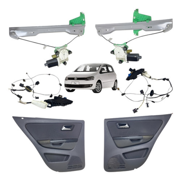 Kit Máquina Vidro Elétrico Traseiro Fox 2011 2012 2013 2014