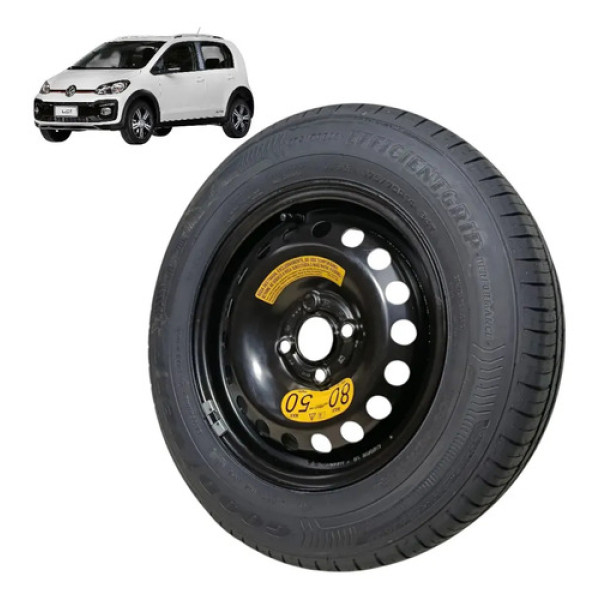 Roda Estepe Aro 14 Vw Up 2014 2015 2016 2017 2018 2019 2021 Preto