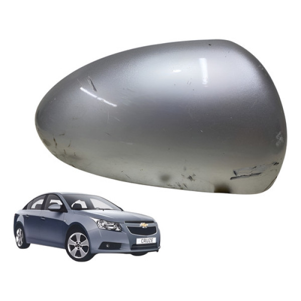 Capa Espelho Retrovisor Chevrolet Cruze 2013 2014 Direito Prateado