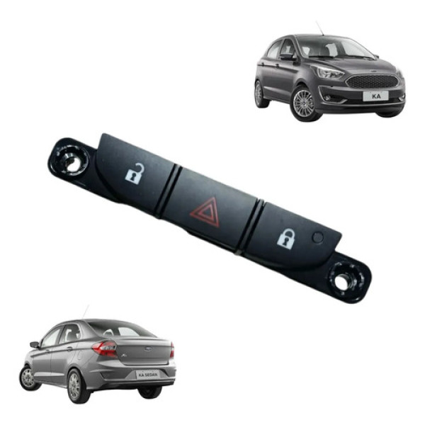 Botão Pisca Alerta Trava Destrava Ford Ka 2019 2020 2021 Preto