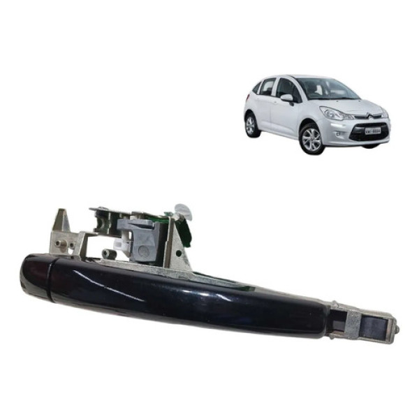 Maçaneta Externa Citroën C3 2011 2012 2015 Dianteira Direita Preto Dianteira