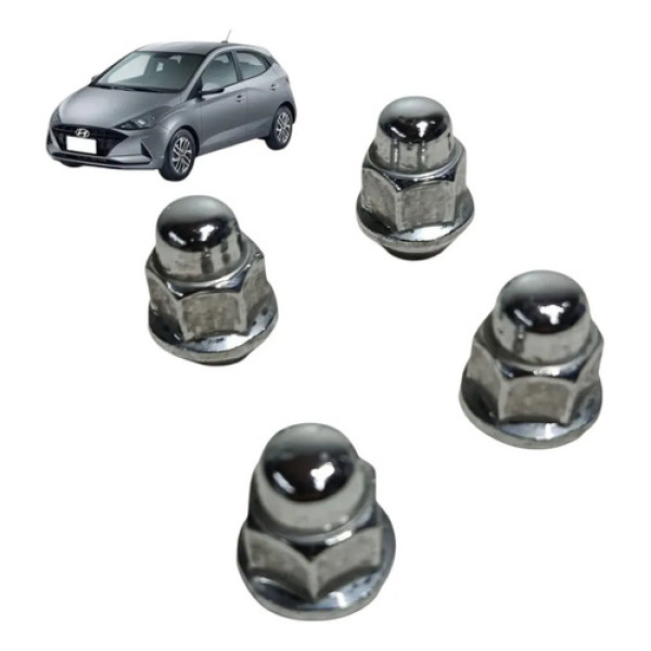 Jogo 4 Porcas Roda Hyundai Hb20 1.0 2020 2021 2022