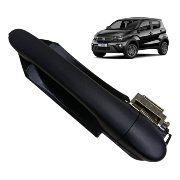 Maçaneta Externa Porta Traseira Fiat Mobi 2017 /20 Esquerda Preto Traseira