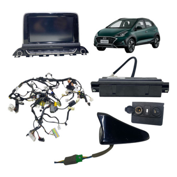 Kit Multimídia Hyundai Hb20 Hb20x 2020 2021 2022 Original Preto