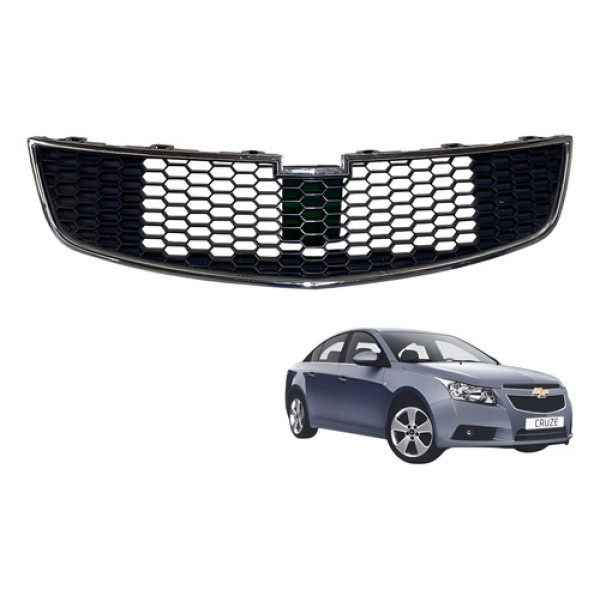 Grade Parachoque Chevrolet Cruze Inferior 2013 2014 Prateado Brilhante
