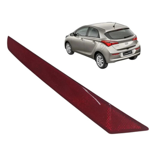 Refletor Olho Gato Parachoque Tras Hb20 Hatch Esquerdo 2017  Vermelho