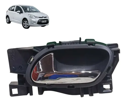 Maçaneta Interna Citroën C3 2013 2014 2017 Traseira Esquerda Preto Traseira