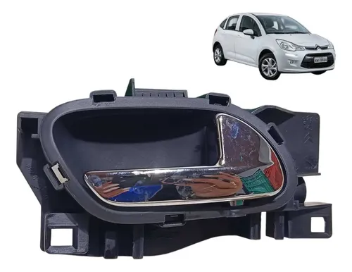 Maçaneta Interna Citroën C3 2013 2014 2017 Traseira Direita Preto Traseira
