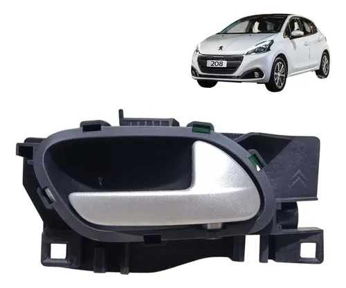 Maçaneta Interna Peugeot 208 2016 2021 Dianteira Direita Prata Dianteira