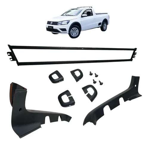 Kit Grade Protetora Vidro Vigia Volkswagen Saveiro 2018/2023 Preto