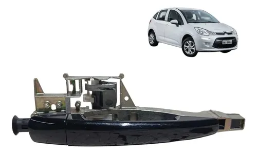 Maçaneta Externa Citroën C3 2011 2012 2015 Traseira Direita Preto Traseira