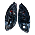 Par De Lanternas Traseiras Chevrolet Celta 2001 2005 Detalhe Ambos Lados Vermelho