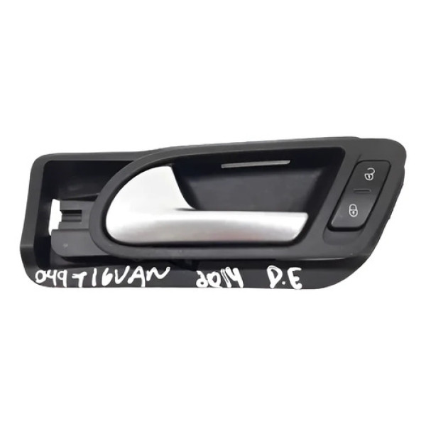 Maçaneta Interna Porta Dianteita Esquerda Tiguan 2014 Prata/preto Dianteira