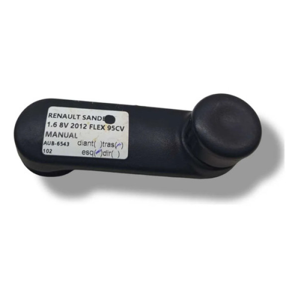 Manivela Vidro Porta Traseiro Esquerdo Renault Sandero 2012 Preto
