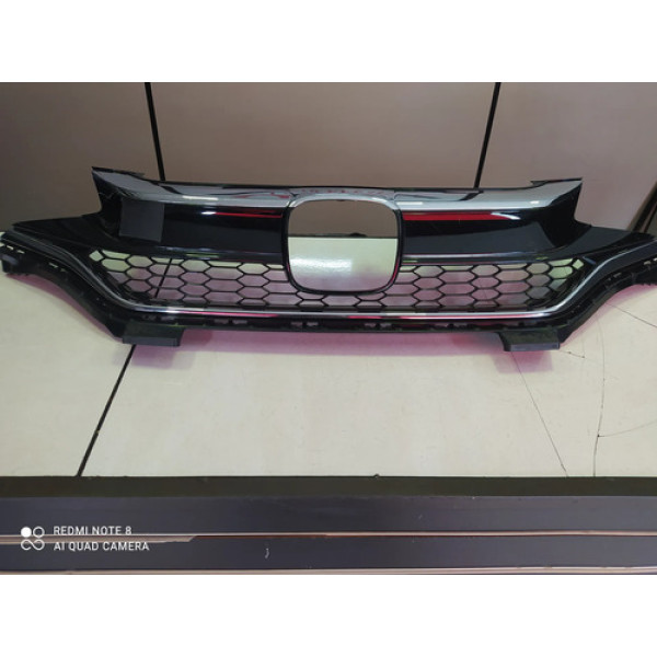 Grade Parachoque Dianteiro Honda Fit 2018 A 2021 Preto Brilhante