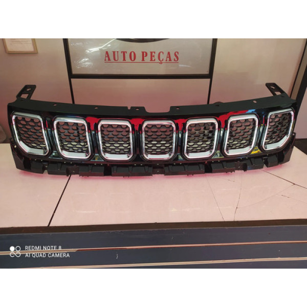 Grade Parachoque Dianteiro Jeep Compass 2022 A 2024 Preto Brilhante