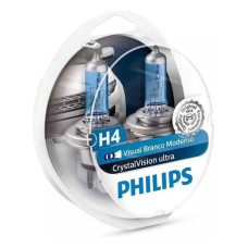 Kit Lâmpada Philips Crystal Vision Ultra H4 55w-12v 4300