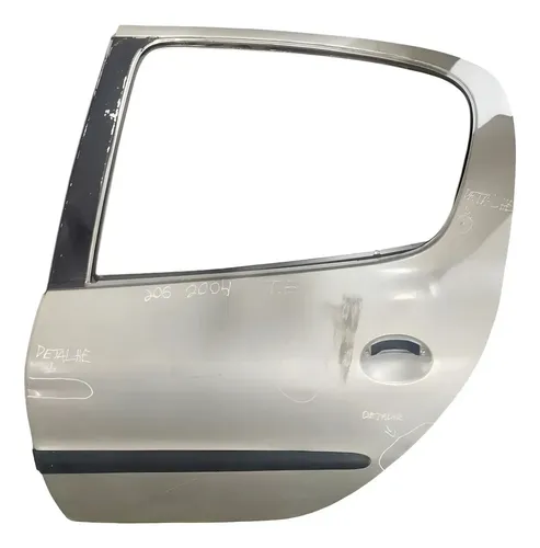 Porta Traseira Esquerda Peugeot 206 2008 Detahe  Prateado Traseira Esquerdo Prateado