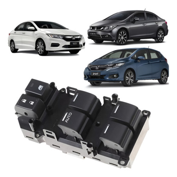 Botão Vidro Elétrico Motorista Honda City 2015 2021 Original