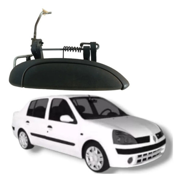 Maçaneta Externa Traseira Direita Renault Clio Megane 2004 Preto Traseira