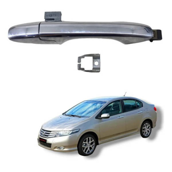 Maçaneta Externa Dianteira Direita Honda City 2009 A 2013 Cinza Dianteira