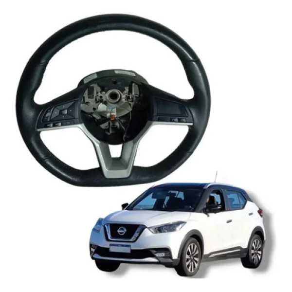 Volante Direção Comando Nissan Kicks 2016 A 2021 Preto Preto