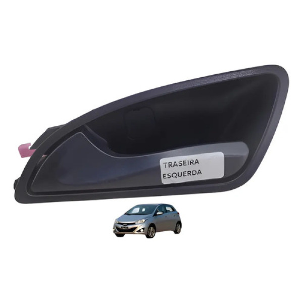 Maçaneta Interna Traseira Le Hyundai Hb20 2013 82611hb000 Preto Traseira