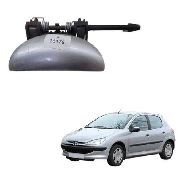 Maçaneta Externa Porta Dianteira Le Peugeot 206 2008 15085w Prateado Dianteira