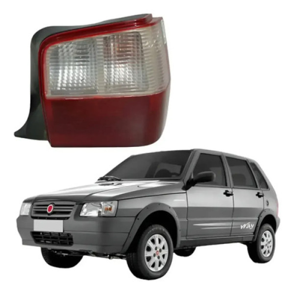 Lanterna Traseira Direita Fiat Uno Mille 2012 Direito/passageiro Vermelho