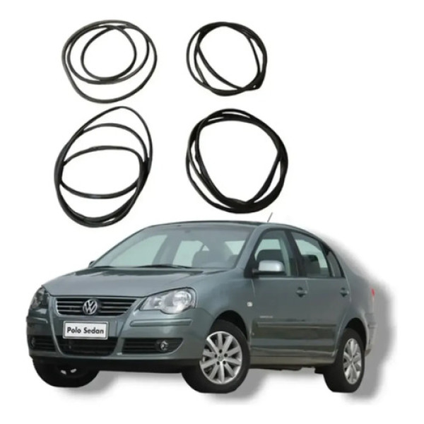 Jogo Borracha Vedação Vw Polo Comfortline 2008 2013