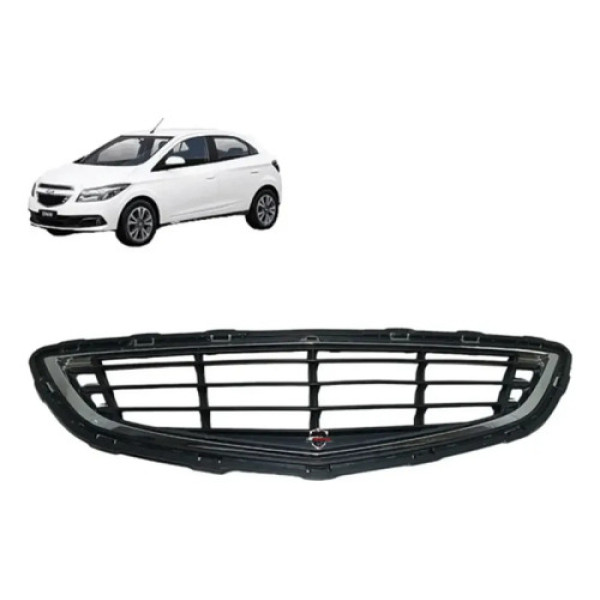 Grade  Inferior  Parachoque Dianteiro Chevrolet Onix 2014 Pr Preto