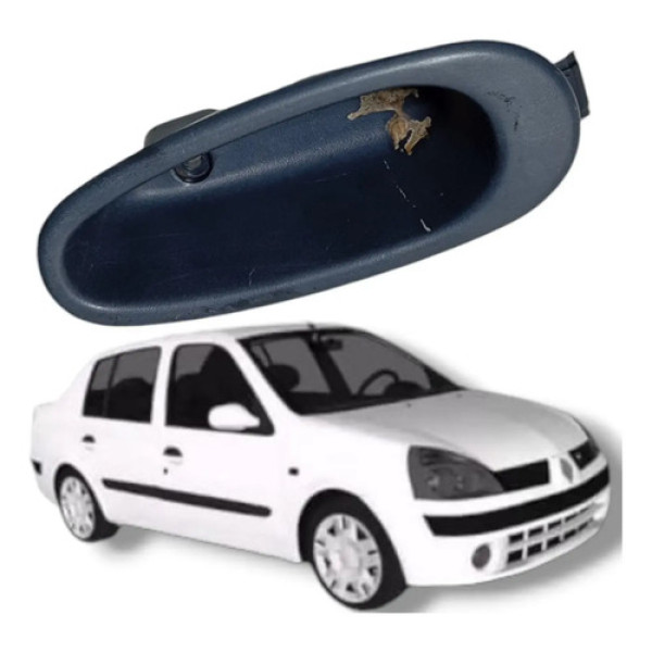 Puxador Interno Porta Traseiro Esquerda Renault Clio 2004 Preto