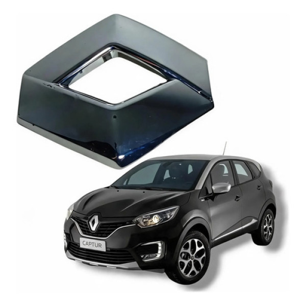 Emblema Grade Dianteira Renault Captur 2018 A 2021 Cinza