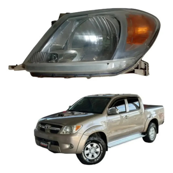 Farol Esquerdo Toyota Hilux 05  2011 Esquerdo/motorista Esquerdo/motorista