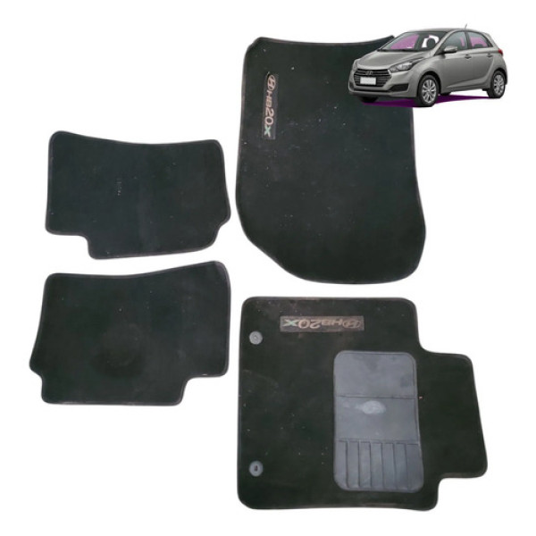 Jogo Tapete Hyundai Hb20 Hb20x 16 Detalhe Preto
