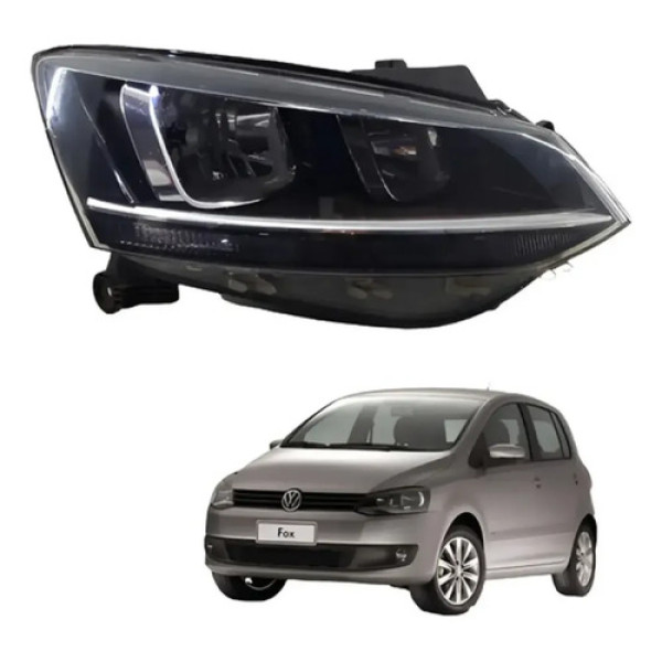 Farol Direito Volkswagen Fox Spacefox Crossfox 2014 2020 Direito/passageiro