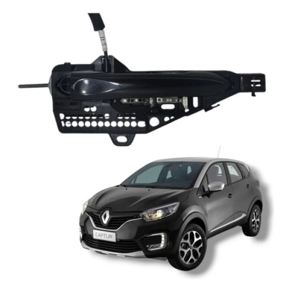 Maçaneta Externa Traseira Direita Renault Captur 2018 A 2021 Preto Traseira