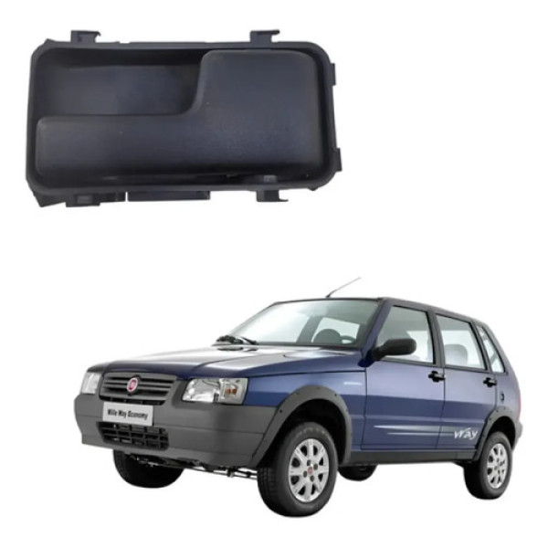 Maçaneta Interna Dianteira Direita  Fiat Uno Mille 2012 Preto