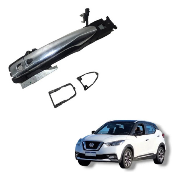 Maçaneta Externa Dianteira Esquerda Nissan Kicks 2016 A 2020 Cinza Dianteira