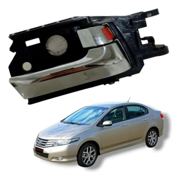 Maçaneta Interna Dianteira Direita Honda City 2009 A 2013 Preto Dianteira