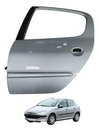 Porta Traseira Esquerda Peugeot 206 207 2002 2012 Traseira Esquerda