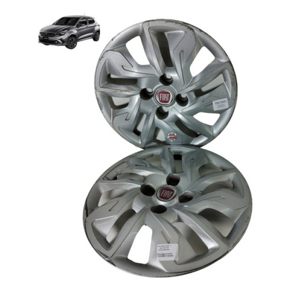 Par Calota Roda Fiat Argo 2019 Prata