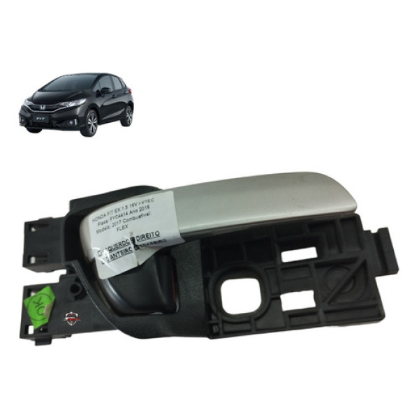 Maçaneta Porta Interna Traseira Direita Honda Fit 2017 Preto Traseira