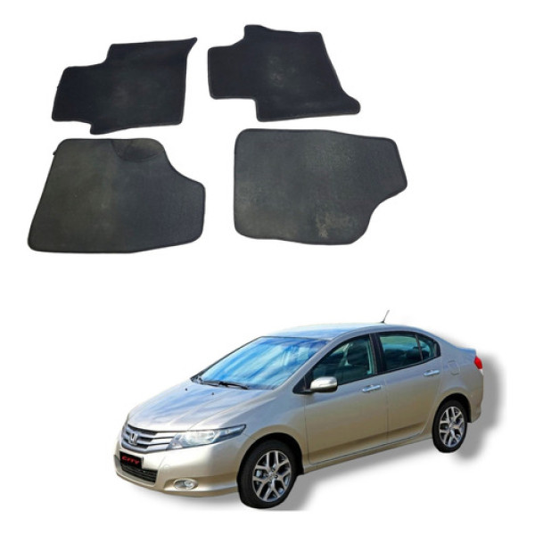Jogo Tapete Honda City 2009 A 2013 Preto