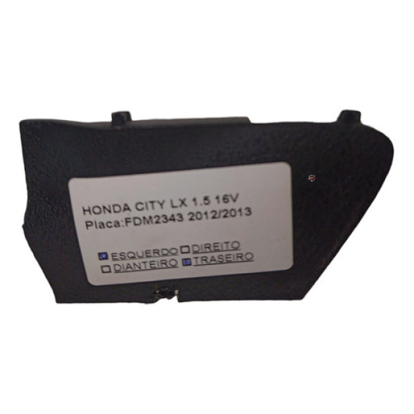 Tampa Forro Porta Traseiro Esquerdo Honda City Lx 1.5 2012 Preto Traseira