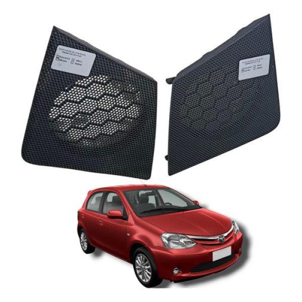 Par Tela Tweeter Moldura Toyota Etios 2012 A 2020 Preto